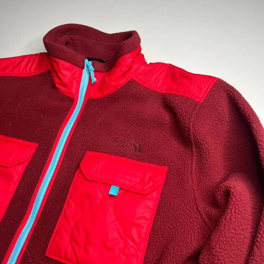 The North Face‎ Men’s Fleece Jacket Full Zip Red Burgundy Size L Outdoor